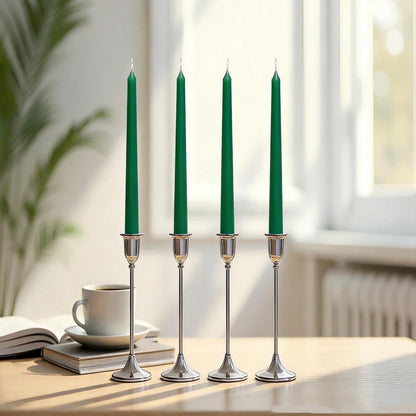 4 Pack White Taper Candles丨Taper Candles 10 Inch Dripless丨Unscented & Smokeless Candlesticks Bulk丨7-8 Hours Long Burning Tall Candles丨Ideal for Christmas Weddings Parties Dinner