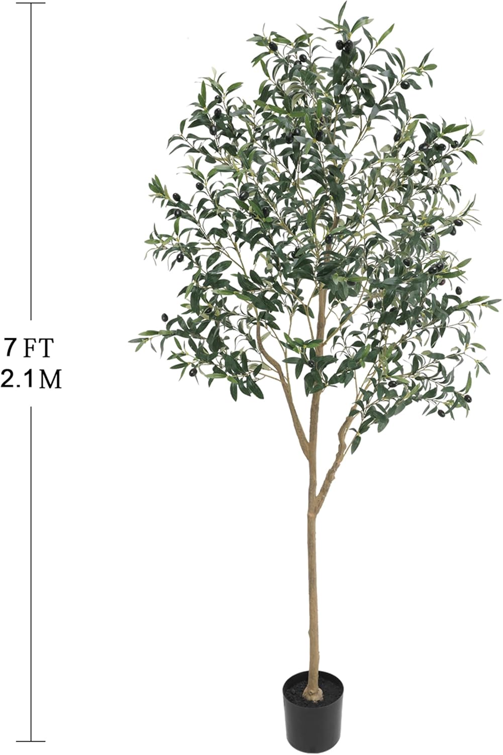 Artificial Olive Tree for Living Room Decor, 6FT Bendable Fake Plants Artificial Indoor, Faux Silk Plant Fake Trees in Potted with Oliver Branch Leaves and Fruits for Modern Home House Office Décor