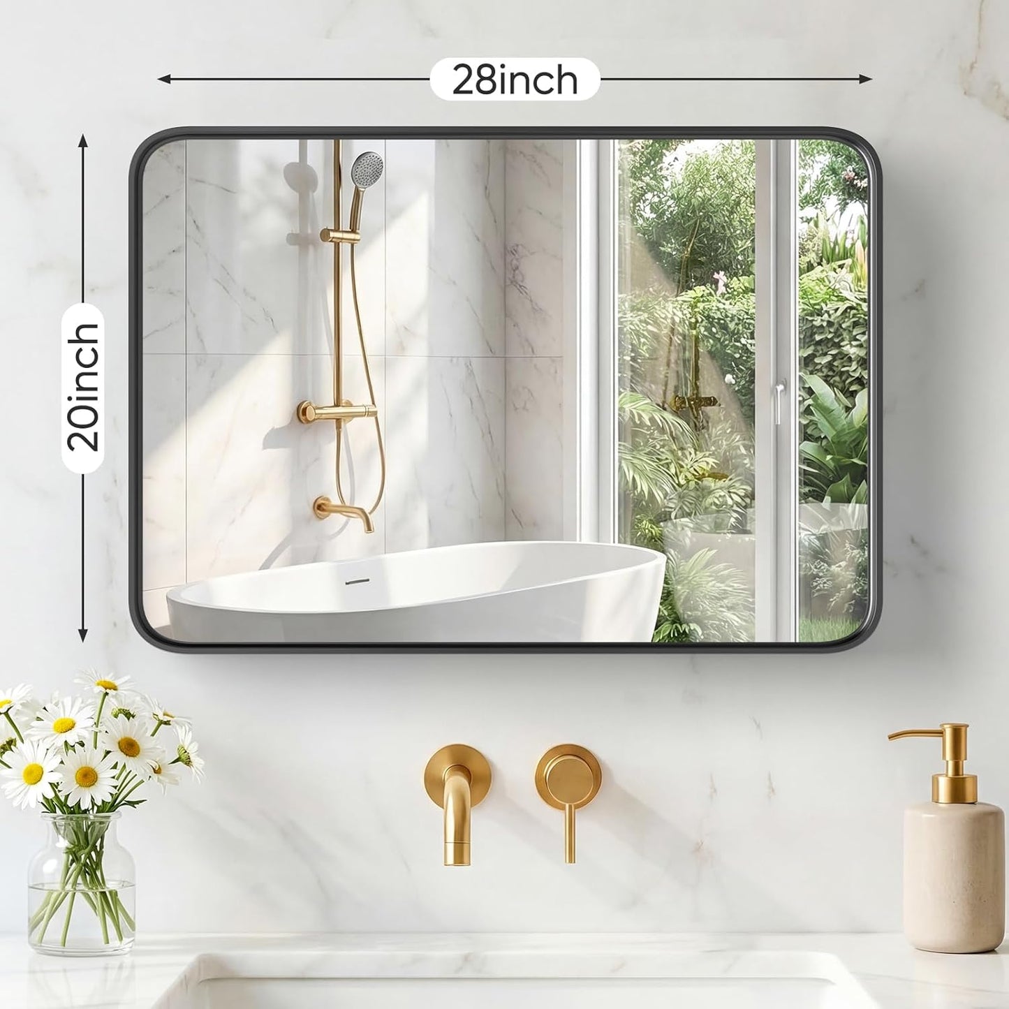 NEWBULIG Gold Round Wall Mirror 36 Inch, Bathroom Mirrors for Over Sink, Wall Decor for Bathroom, Entryway, Bedroom, Vanity