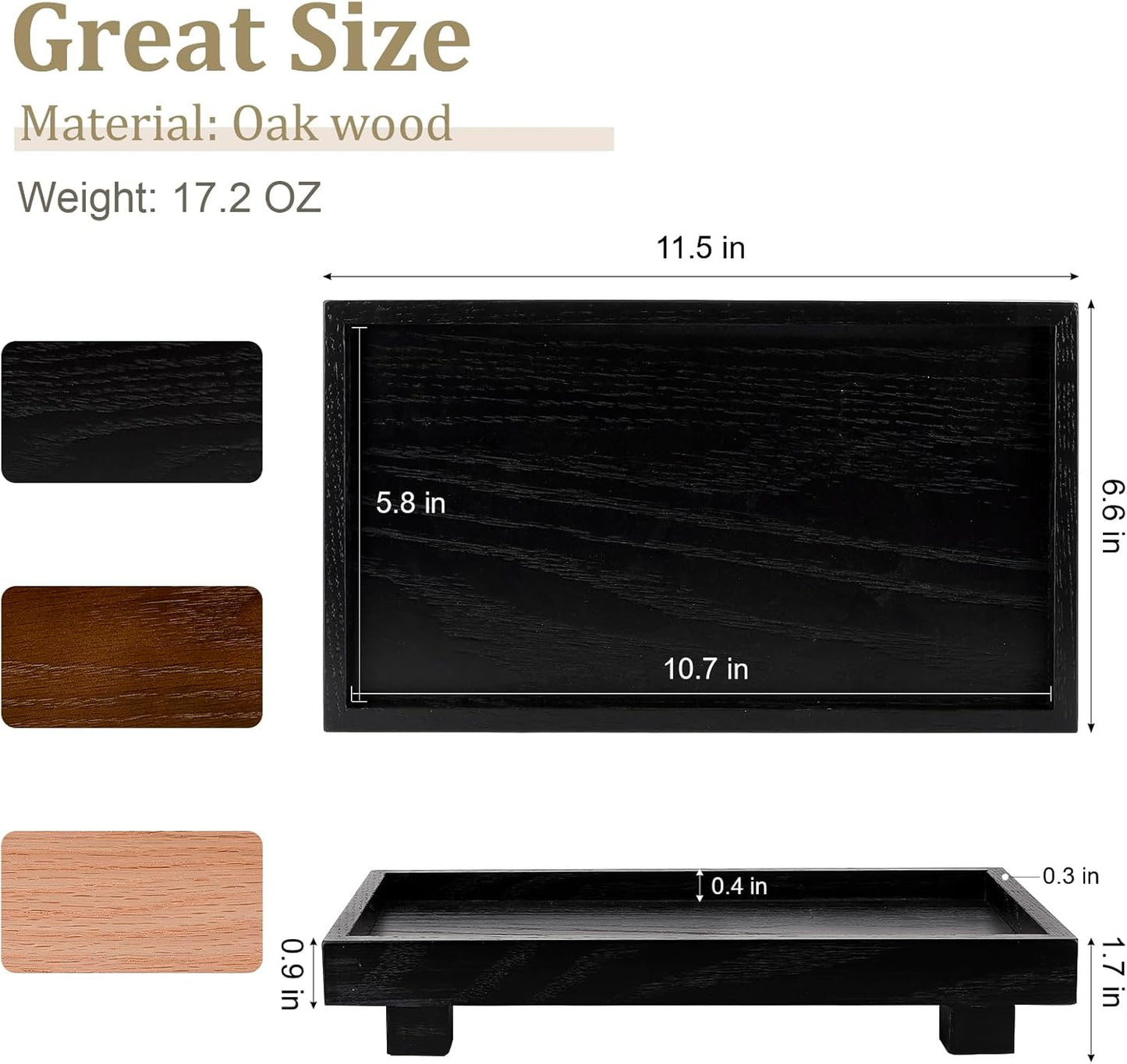 Decorative Tray Small Pedestal Stand Farmhouse Bathroom Decor Wooden Riser Display Stand for Vanity, Kitchen Countertop, Sink, 9.4 * 4.7 White