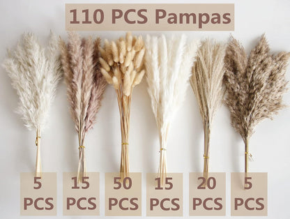 40" inch 10 Stems Pampas Grass Decor Tall, Pampas Grass Bouquet, Natural Dried Flowers for Wedding, Natural Home Decor, Wall Grass, Glam Decor