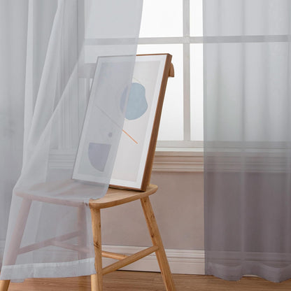 Chyhomenyc Sheer White Valances for Windows 2 Pack, Small Window Curtains for Living Room Bathroom Cafe Laundry Basement, Modern Top Dual Rod Pocket Voile Curtain, 42W x 14L inches, White - Colors B