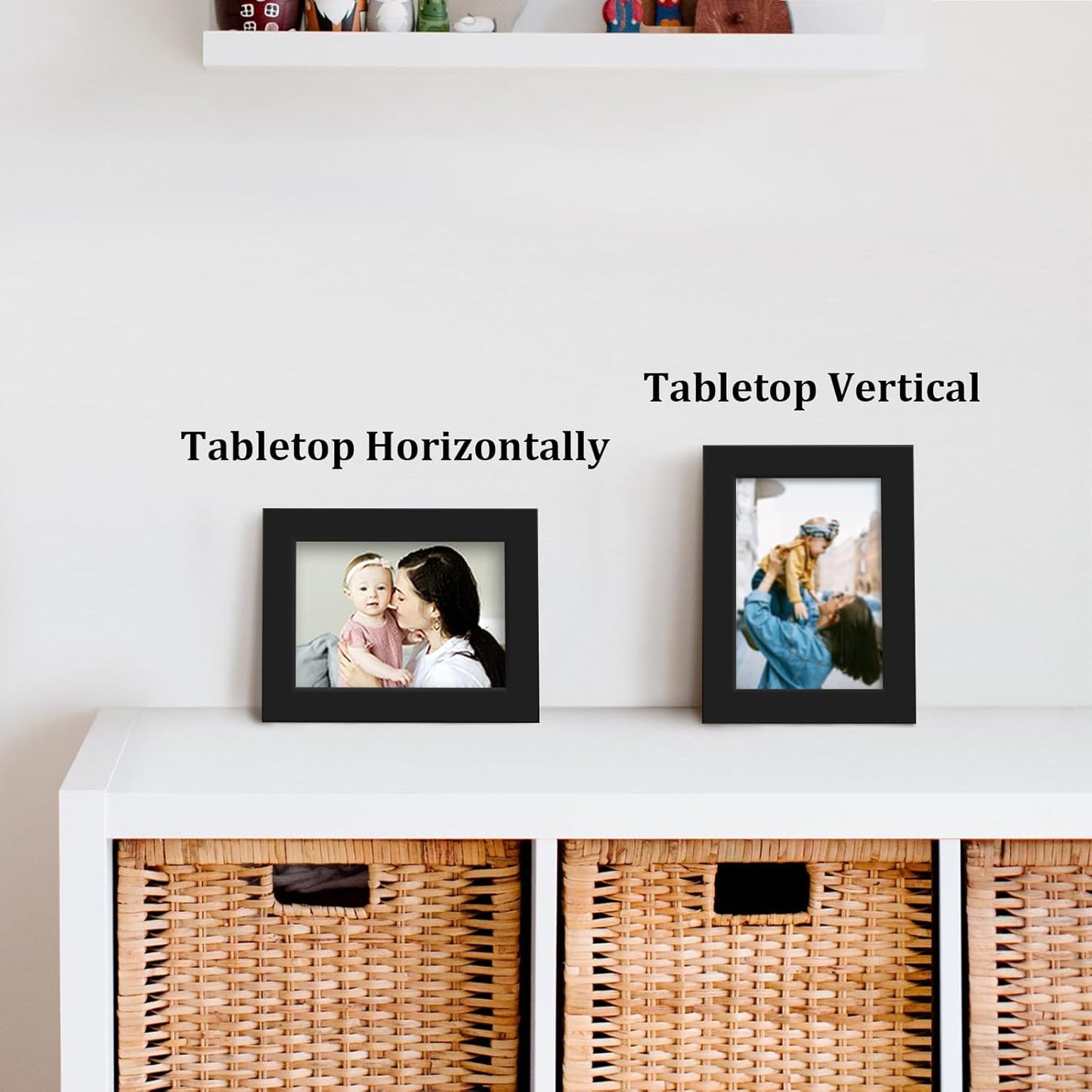 Egofine 12x16 Picture Frame Black, Covered by Plexiglass Made of Solid Wood, Display Pictures 9x12 and 11x14 with Mat or 12x16 Without Mat, for Wall Mounting Photo Frame - Colors B