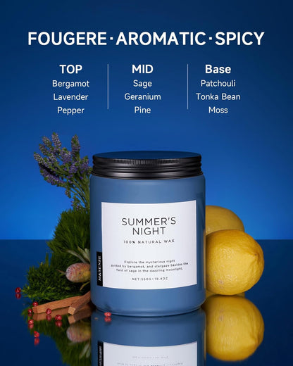 M&SENSE Eucalyptus & Mint Scented Jar Candle, Large 19.4oz Natural Soy Wax, 110-Hour Long Lasting Non-Toxic Clean Burning, Fresh Smelling Home Aromatherapy for Spa Stress Relief, Gifts for Men Women