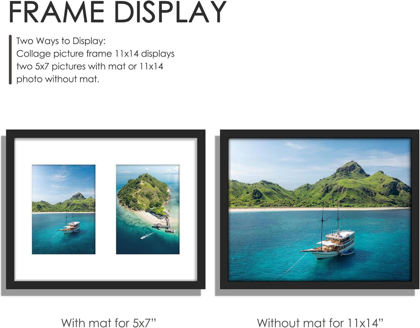 DUENPY 14x26 Collage Picture Frame 4x6 Collage Picture Frame Displays Twelve 4x6 inch Photos Available Horizontal Wall Mounting Display and Vertical Black - Colors B