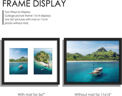 DUENPY 14x26 Collage Picture Frame 4x6 Collage Picture Frame Displays Twelve 4x6 inch Photos Available Horizontal Wall Mounting Display and Vertical Black - Colors B