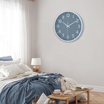 Wall Clocks Battery Operated 8 inch Modern Wall Clock,Silent Non Ticking Wall Clock for Living Room Bedroom Kitchen Office Classroom Decor (Green White)