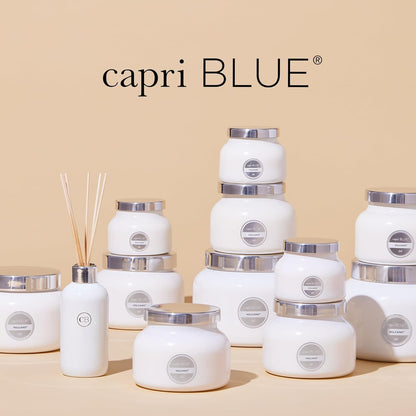 Capri Blue Volcano Reed Diffuser Set - Includes Reed Diffuser Sticks, Fragrance Oil, and Glass Bottle - Luxury Scented Room Freshener - White (8 fl oz)