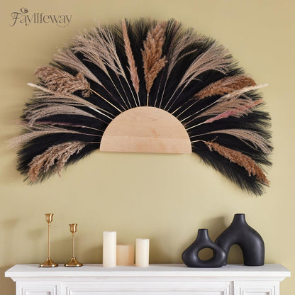 50pcs Pampas Grass 17in for Living Room Decor, Blush Pink Pampas Grass Decor, Fluffy Pink Flowers for Home Birthday Bathroom Baby Shower Wall Bow Decor(Blush & Cream & Pink)