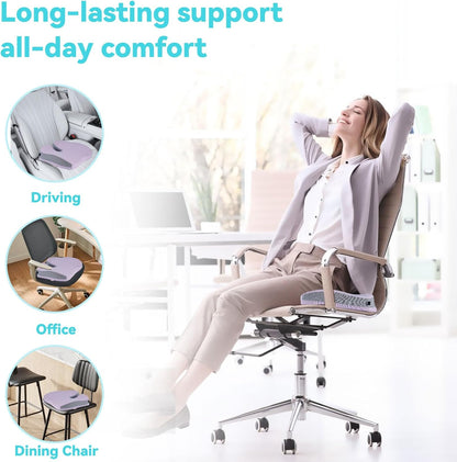 Seat Cushions for Office Chairs Wheelchair Cushion for Long Sitting Back Pain，Memory Foam Seat Car Computer Desk Chair Cushion，Coccyx Cushion for Tailbone Pain Relief Cushion Office Chair Black