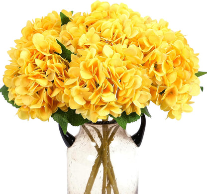 Kimura's Cabin 6pcs White Hydrangea Artificial Flowers Silk Fake Hydrangeas Faux Hydrangea Flowers with Stems for Wedding Bouquets Arrangement Home Table Centerpieces Baby Shower Party Decoration