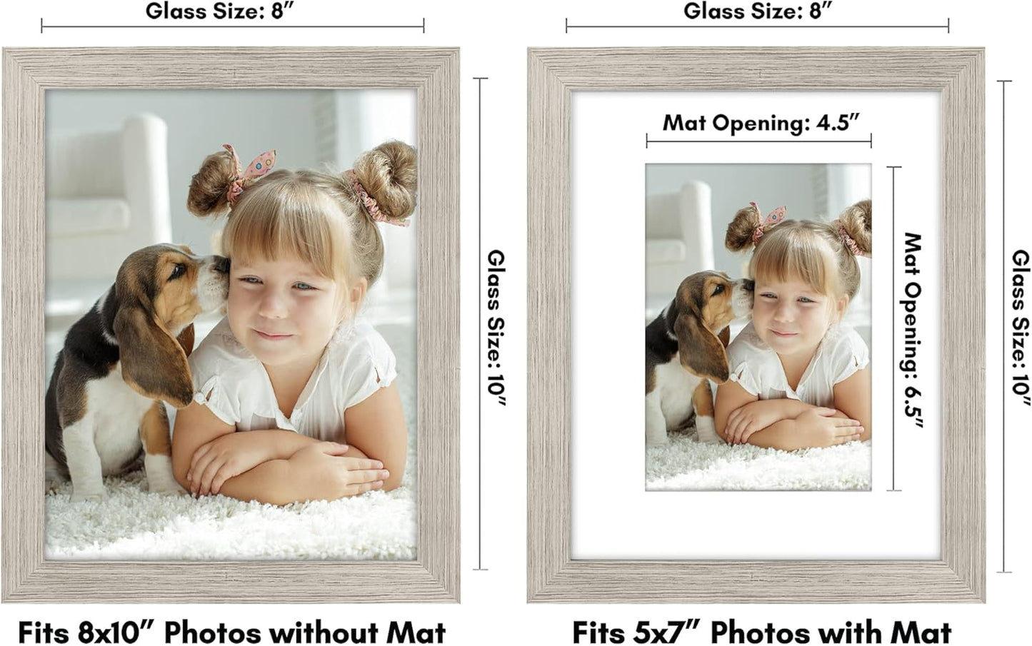 Americanflat 8x10 Picture Frame with Shatter-Resistant Glass - Use as 5x7 Frame with Mat or Display 8x10 Photo Without Mat - Signature Collection - Picture Frames for Tabletop and Wall Display - Black
