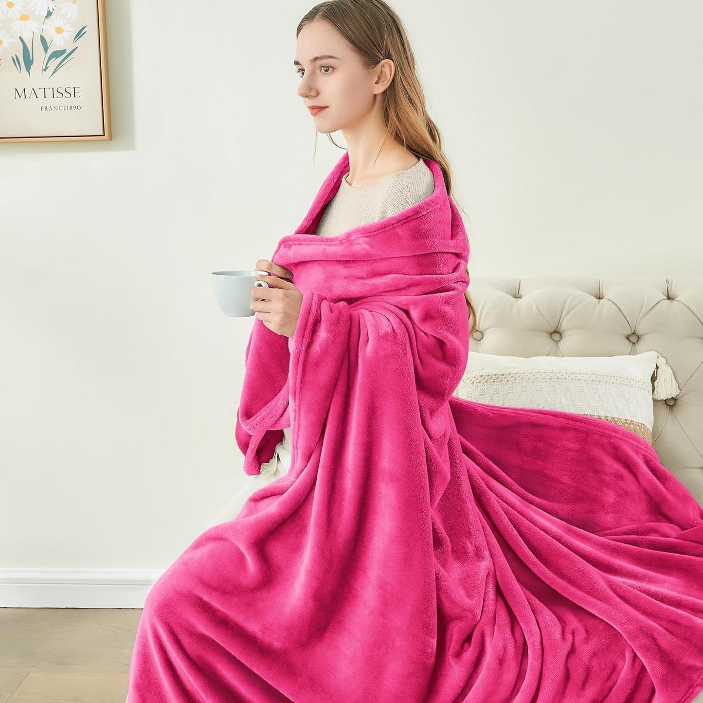 BEDELITE Fleece Blanket Black Throw Blankets for Couch & Bed, Luxury Plush Cozy Fuzzy Blanket 50x60 inches, Super Soft Warm Lightweight Throw Blanket for Travel Camping - Colors A