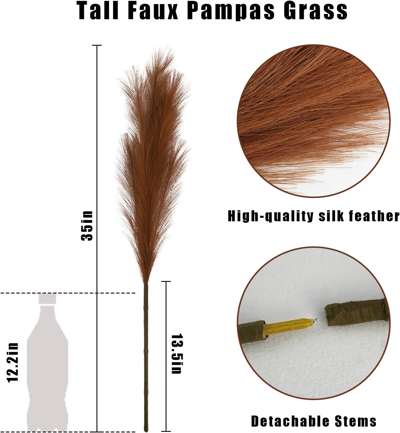 obbsie 50pcs Pink Faux Pampas Grass Decor, 21.6" Short Artificial Floral Branches Vase Filler Flower Arrangement for Home Wedding Boho Outdoor Decor