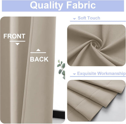 Simplebrand Ava Sage Green Blackout Curtains for Bedroom 63 Inch Length 2 Panels Set, Solid Thermal Insulated Energy Saving Rod Pocket Window Treatment Curtains Blackout Drapes, W40 x L63 Inch, Sage - Colors B