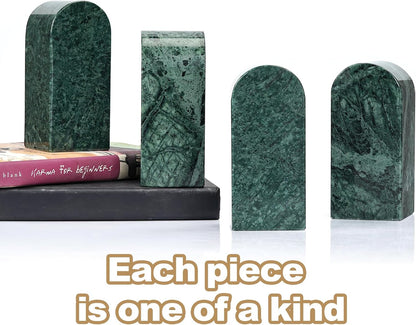 Koville African Natural Marble Bookends for Shelves, Non-Slip Book Ends, 13LBS Ultra Heavy Duty Marble Book Holder Organizer, Apartment Decor for Movies/CD/Video Games(Namib Fantasy)