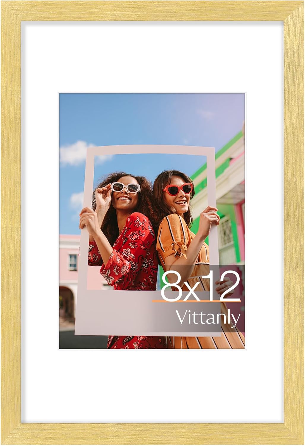 Vittanly 11x14 Picture Frame, Display Pictures 8x10 with Mat or 11x14 without Mat, Photo Frame for Wall Mounting, Black, 1 Pack - Colors A