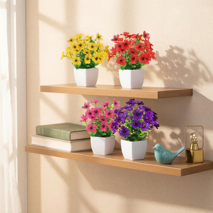 CEWOR Fake Plants 2 Pack Mini Potted Plants Bathroom Accessories Small Artificial Greenery Decorations for Bathroom Office Home Room Kitchen Table Indoor