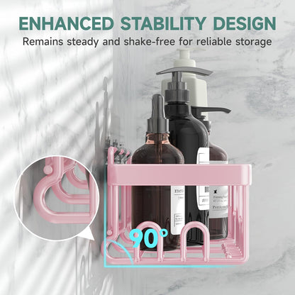 Veken Shower Caddy 6-Pack, Advanced Rustproof Design, No Drilling Adhesive Shelves, Rack with Soap Holder, Large Capacity Bathroom Organizers and Storage, Wall-Mounted Kitchen & Home Decor