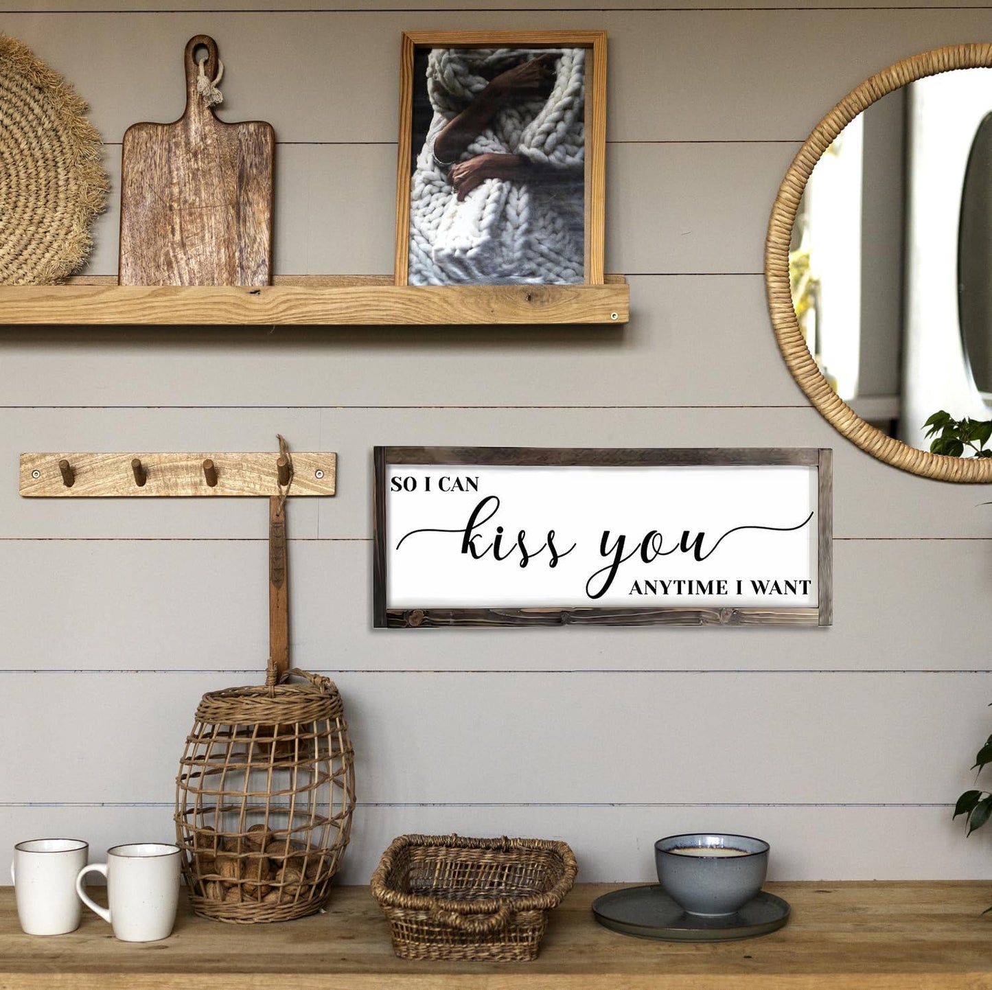Dazingart Farmhouse Kitchen Wall Decor,Meals and Memories Are Made Here Sign, Rustic Wood Kitchen Signs Dinning Room Wall Decor (Meal)