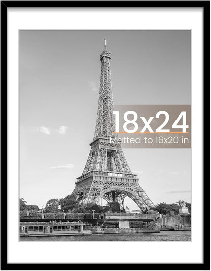 upsimples 8x10 Picture Frame, Display Pictures 5x7 with Mat or 8x10 Without Mat, Wall Hanging Photo Frame, Black, 1 Pack - Colors B