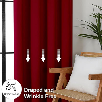 Simplebrand Ava Sage Green Blackout Curtains for Bedroom 63 Inch Length 2 Panels Set, Solid Thermal Insulated Energy Saving Rod Pocket Window Treatment Curtains Blackout Drapes, W40 x L63 Inch, Sage - Colors B