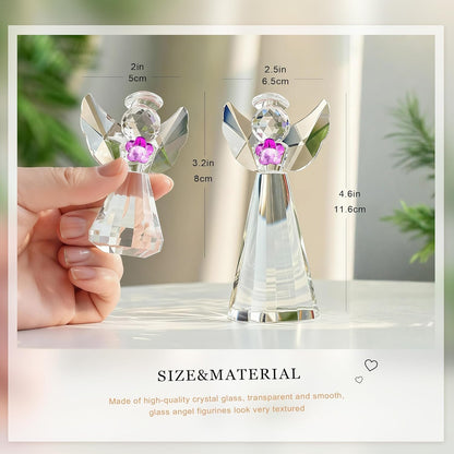 HDCRYSTALGIFTS 3.3'' Crystal Bird Figurine Collectible Art Glass Animal Figurines Table Home Decor Paperweight Valentine’s Day for Women