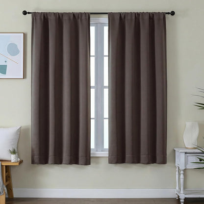 Simplebrand Ava Sage Green Blackout Curtains for Bedroom 63 Inch Length 2 Panels Set, Solid Thermal Insulated Energy Saving Rod Pocket Window Treatment Curtains Blackout Drapes, W40 x L63 Inch, Sage - Colors C