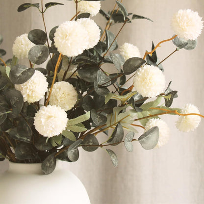 100pcs Artificial Flowers Arrangement With Vase Included, Dining Table Centerpiece Decorations, Fake Flowers in Vase, Dried Pampas Grass Floral Centerpieces, Coffee Table Decor, Centro de Mesa