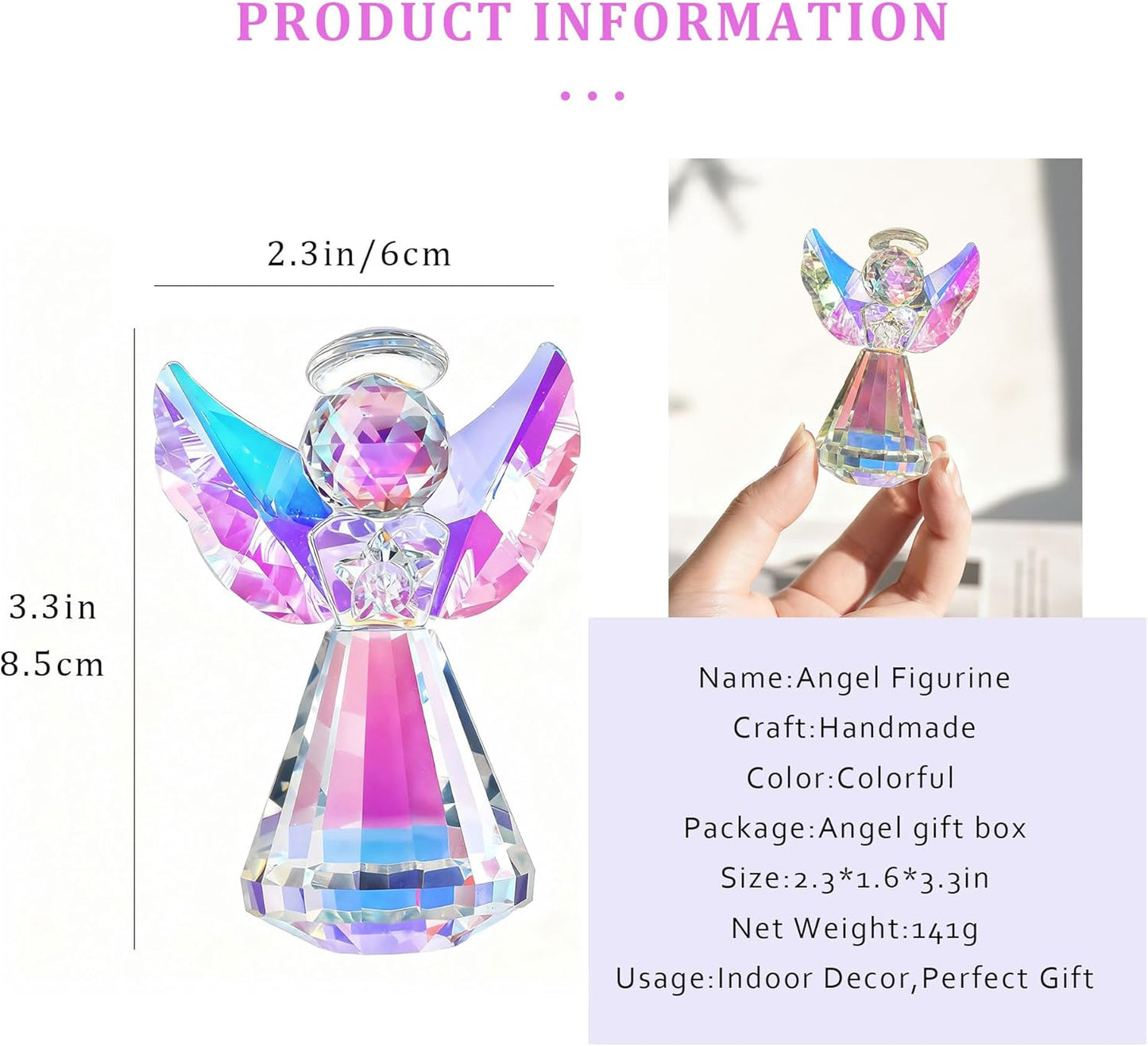 HDCRYSTALGIFTS 3.3'' Crystal Bird Figurine Collectible Art Glass Animal Figurines Table Home Decor Paperweight Valentine’s Day for Women