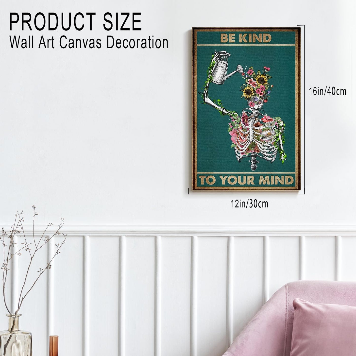 DIHSIEG 12x16 Canvas Wall Art funny bathroom wall art Print Poster Vintage Poster Frameless Floral Can be hung on the Wall Heal Your Heart poster Wall Art Canvas