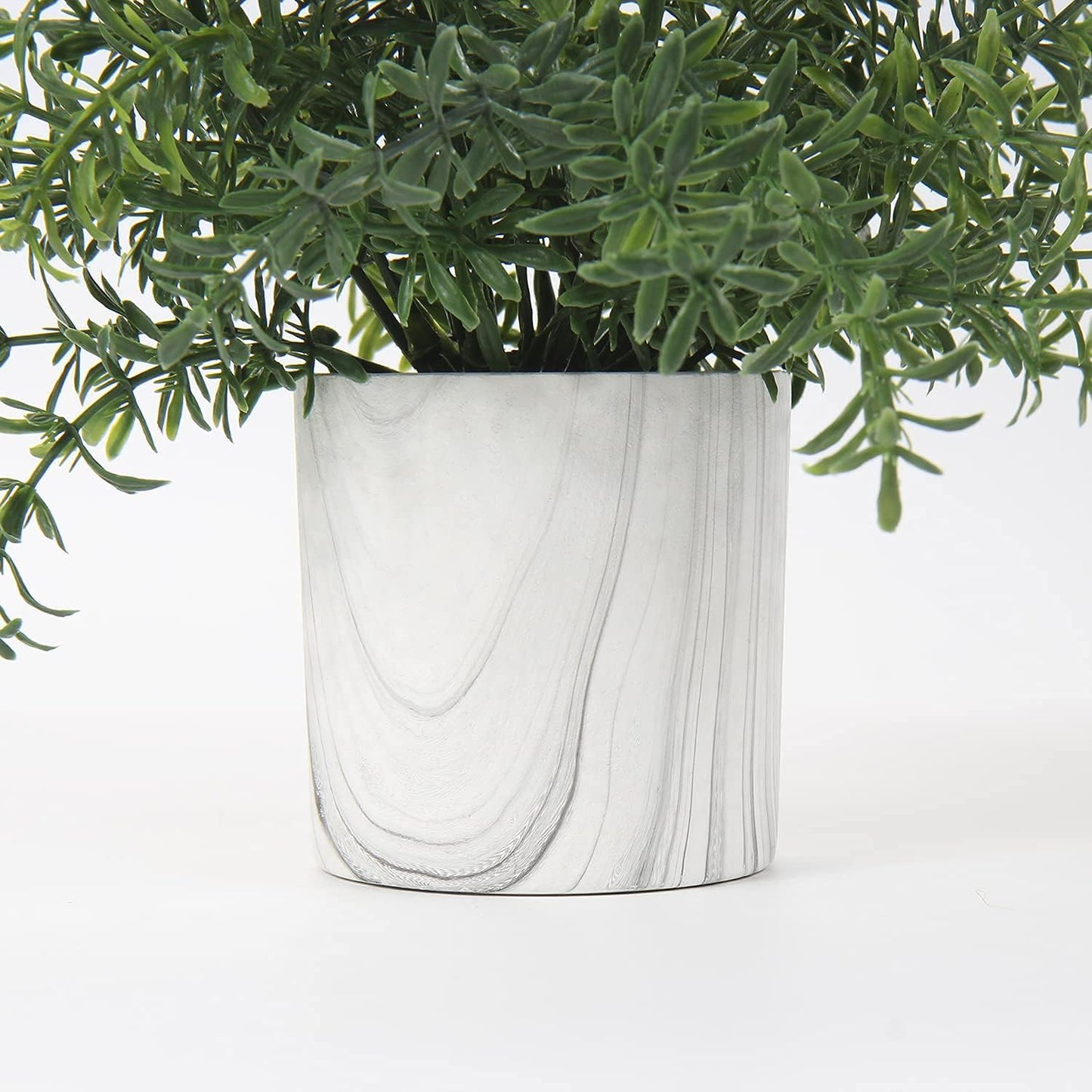 Hollyone Mini Artificial Potted Plants Fake Plants in Marble Pots, 1Pcs Plastic Eucalyptus Greenery Faux Plants for Home Office Desk Room Centerpiece Shelf Décor