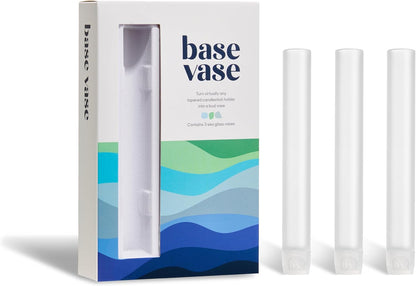 Base Vase (3-Pack) - The Bud Vase that Fits in Taper Candle Holders | Create Floral Arrangements for Tablescapes, Centerpieces, Weddings and Home Decor