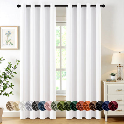 MIULEE Blackout Curtains for Bedroom Living Room 2 Panels, Thermal Insulated Room Darkening Drapes Grommet Noise Reducing Light Blocking Window Treatments 63 Inches Long 40x63 Inch Black - Colors A