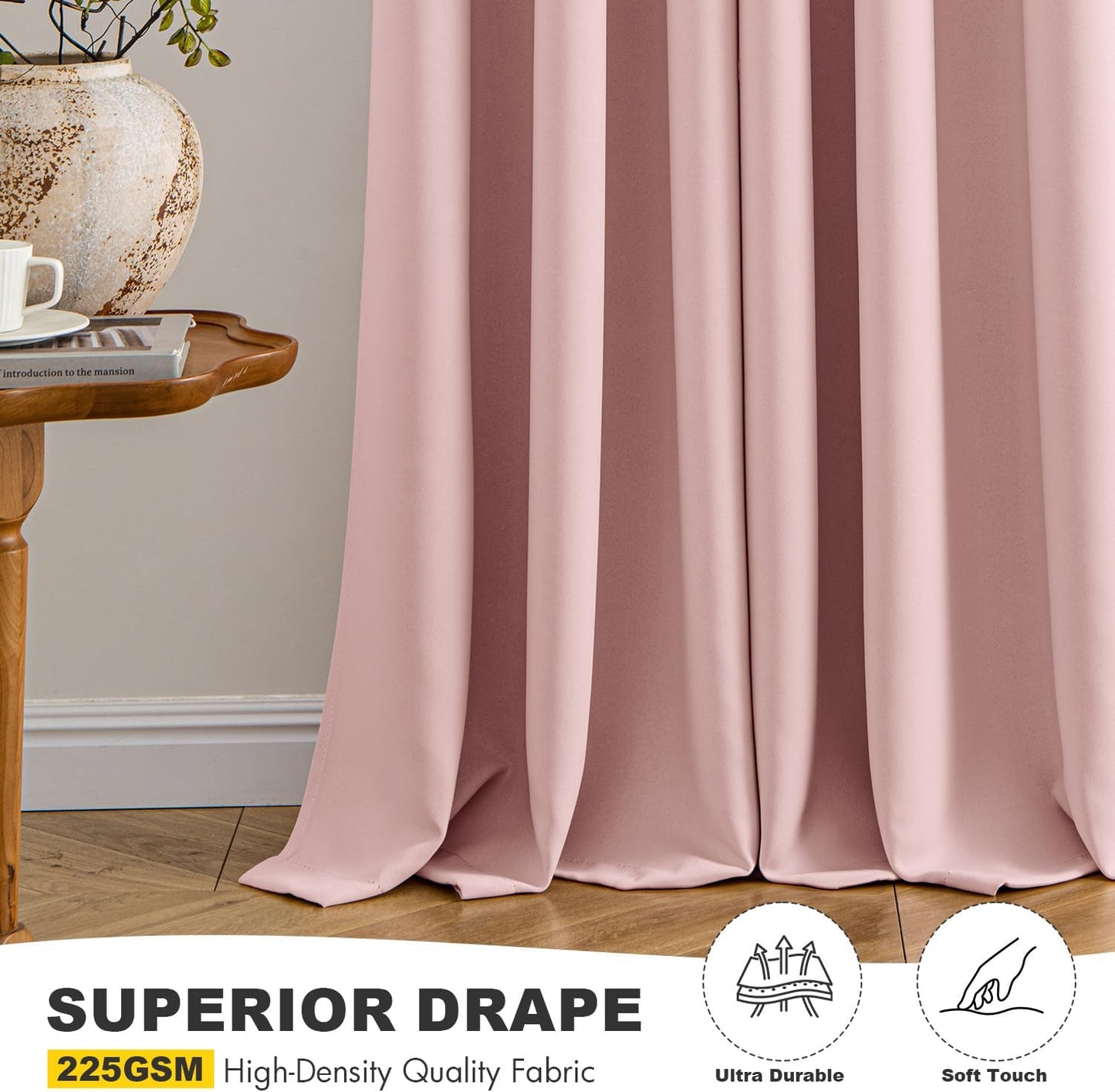 MIULEE Blackout Curtains for Bedroom Living Room 2 Panels, Thermal Insulated Room Darkening Drapes Grommet Noise Reducing Light Blocking Window Treatments 63 Inches Long 40x63 Inch Black - Colors B