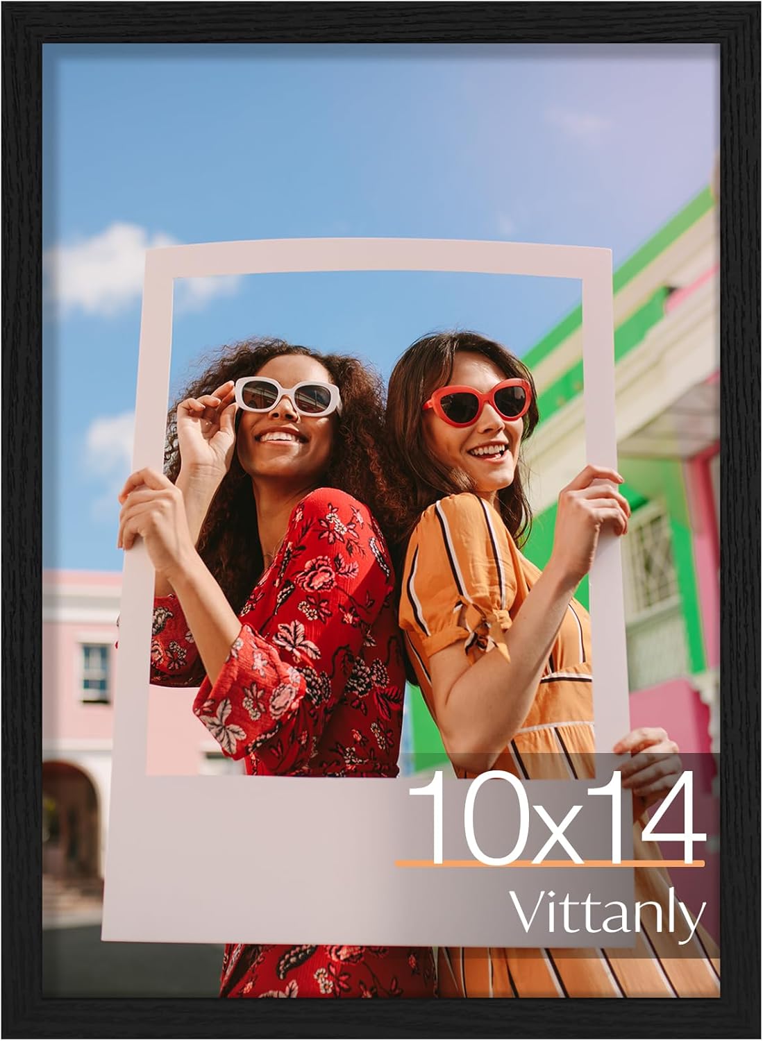 Vittanly 11x14 Picture Frame, Display Pictures 8x10 with Mat or 11x14 without Mat, Photo Frame for Wall Mounting, Black, 1 Pack - Colors A