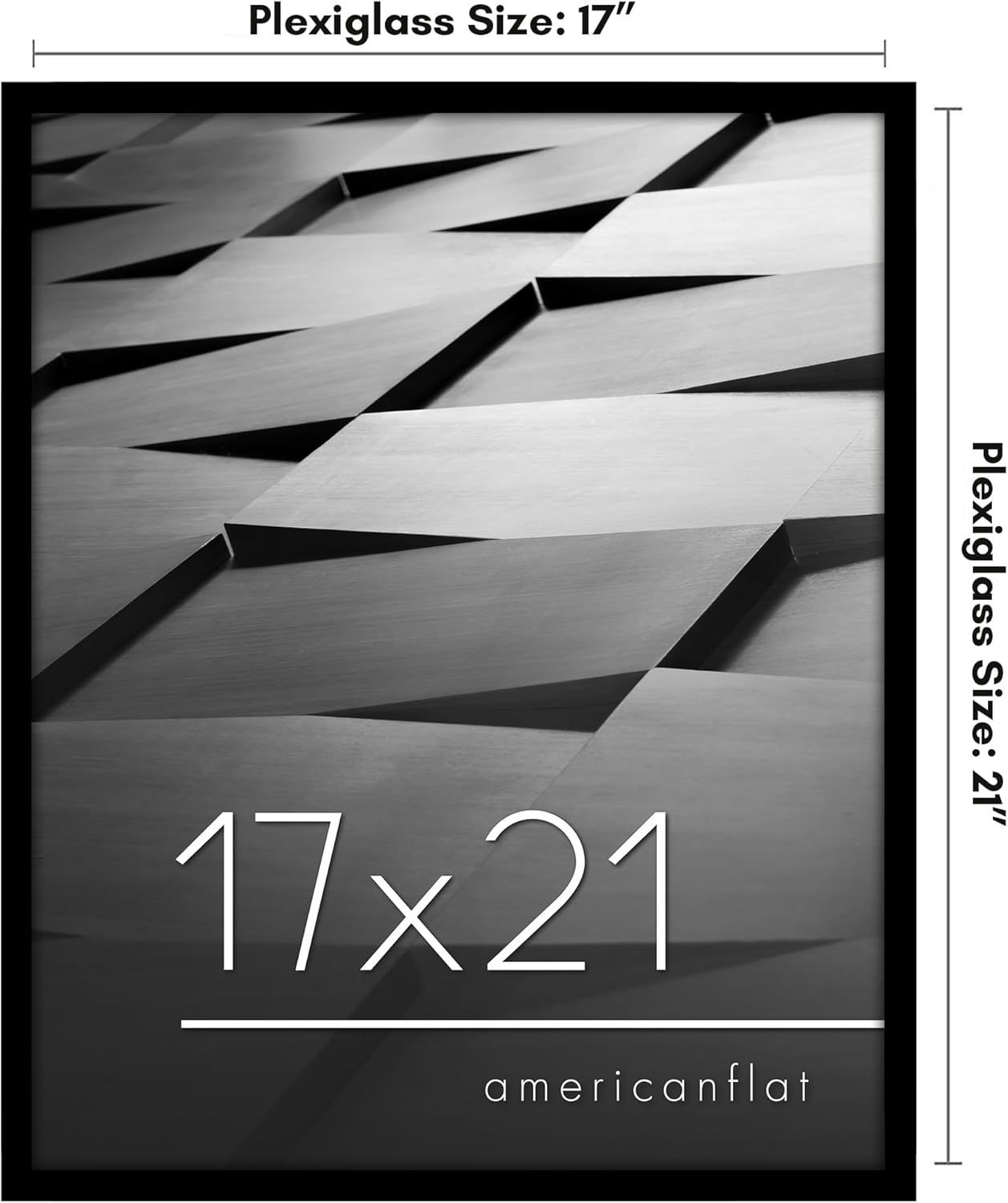 Americanflat 24x36 Poster Frame with Polished Plexiglass - Streamline Collection - Thin Border Picture Frame for Wall Display - Hanging Hardware Included - Black - Colors C