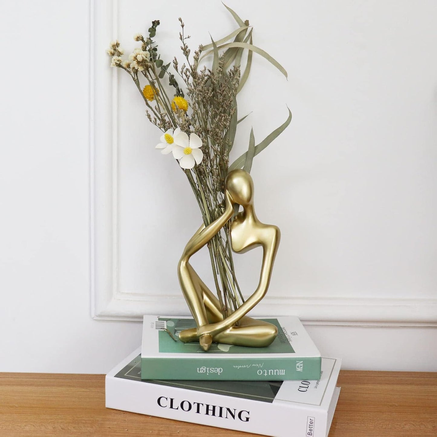 Thinker Statues And Sculptures, Sandstone Resin Thinker Statue Ornaments, Abstract Style Sculptures, Housewarming Gifts, Housewarming Decorations, Living Room Dining Desk Decorations (Right, Small)