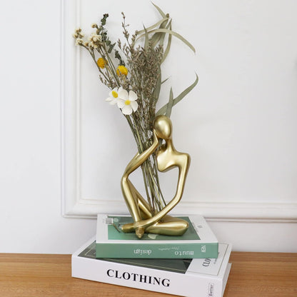 Thinker Statues And Sculptures, Sandstone Resin Thinker Statue Ornaments, Abstract Style Sculptures, Housewarming Gifts, Housewarming Decorations, Living Room Dining Desk Decorations (Right, Small)
