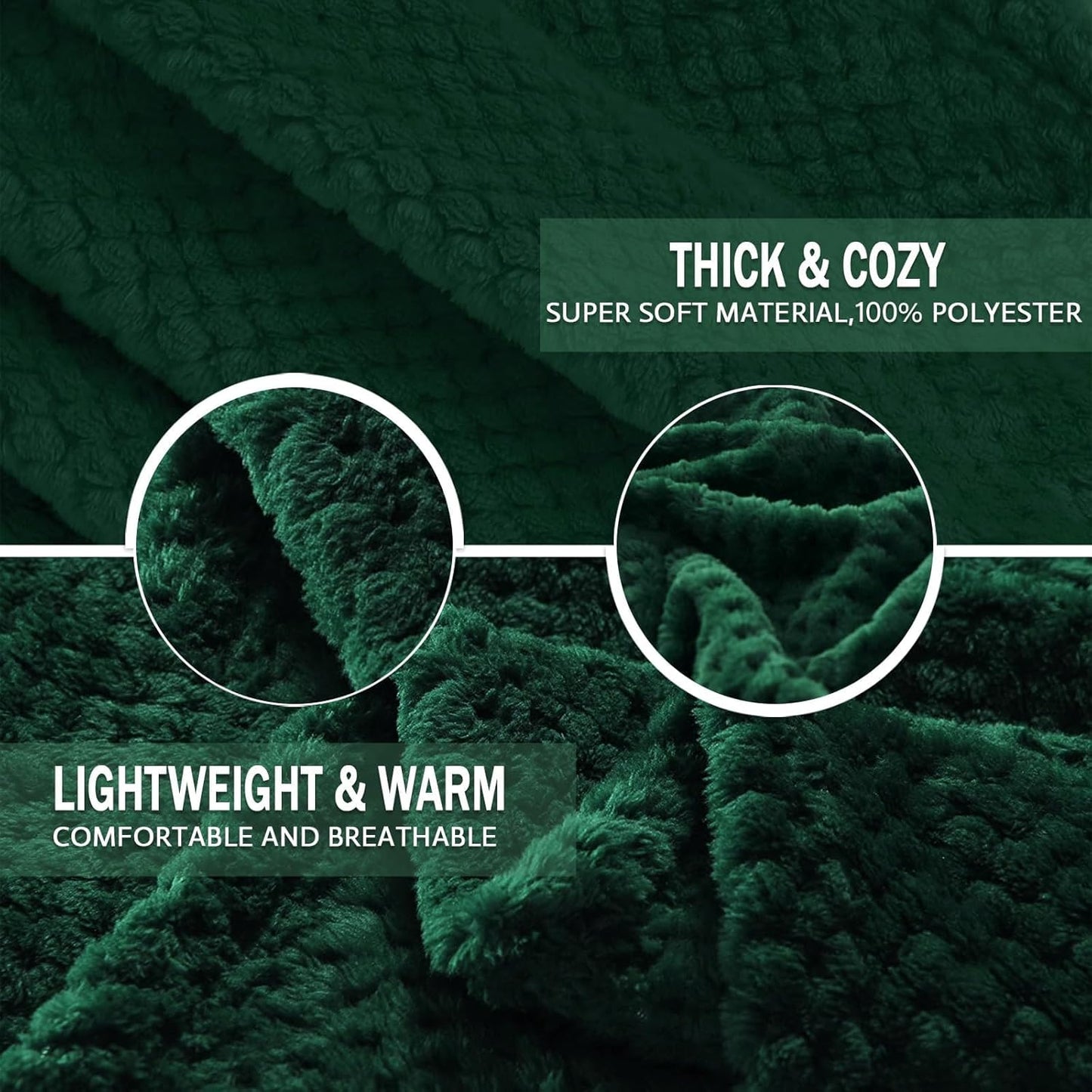 Exclusivo Mezcla Fleece Throw Blanket Extra Large, Super Soft and Warm Blankets for Couch, Sofa and Bed Waffle Textured, Cozy, Fuzzy and Lightweight (Slate Blue, 50x70 Inches)
