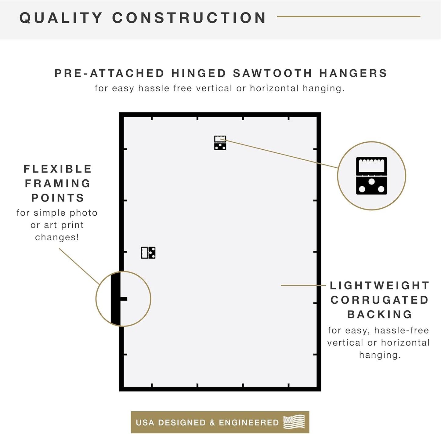 MCS Trendsetter 24x36 Poster Frame Black High-Gloss, Vertical & Horizontal Wall Hanging Large Picture Frame for Photos, Posters & Art Prints (1-Pack)
