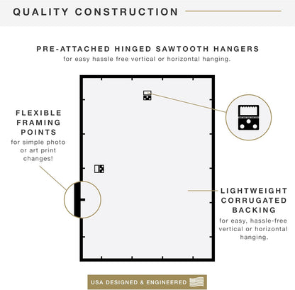 MCS Trendsetter 24x36 Poster Frame Black High-Gloss, Vertical & Horizontal Wall Hanging Large Picture Frame for Photos, Posters & Art Prints (1-Pack)