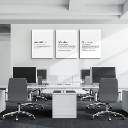 Inspirational Canvas Painting Wall Art -EPHANY ART,Mindset Quotes Prints, Success Framed Entrepreneur Poster Positive Quotes Wall Poster for Home Office Workplace (M-3pcs,12x16inchx3pcs)