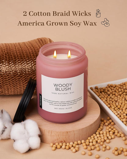 M&SENSE Eucalyptus & Mint Scented Jar Candle, Large 19.4oz Natural Soy Wax, 110-Hour Long Lasting Non-Toxic Clean Burning, Fresh Smelling Home Aromatherapy for Spa Stress Relief, Gifts for Men Women
