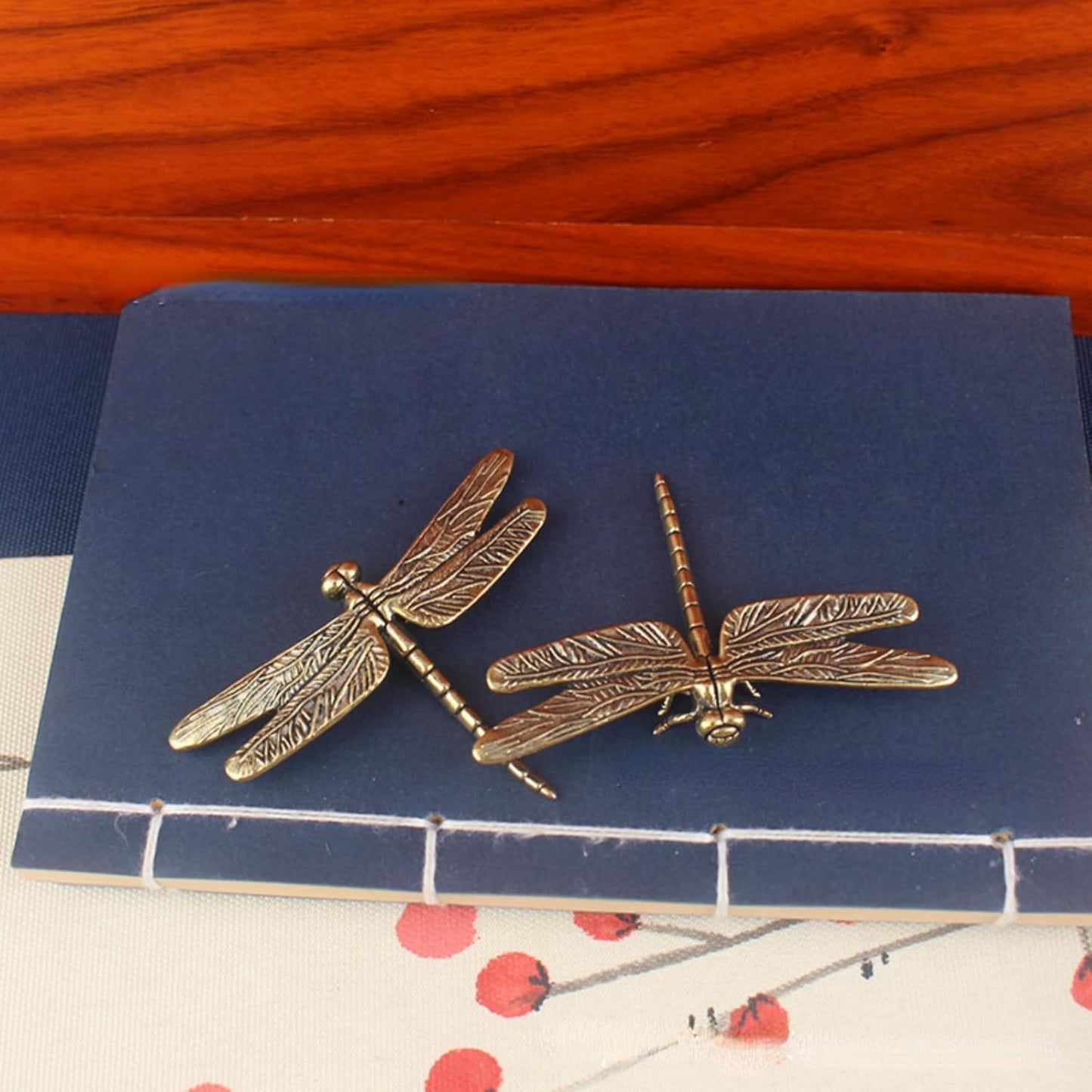 Dragonfly Sculpture - Handmade Metal Dragonfly Figurine with Wings for Study & Office