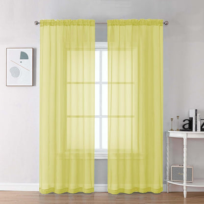 Chyhomenyc Sheer White Valances for Windows 2 Pack, Small Window Curtains for Living Room Bathroom Cafe Laundry Basement, Modern Top Dual Rod Pocket Voile Curtain, 42W x 14L inches, White - Colors A