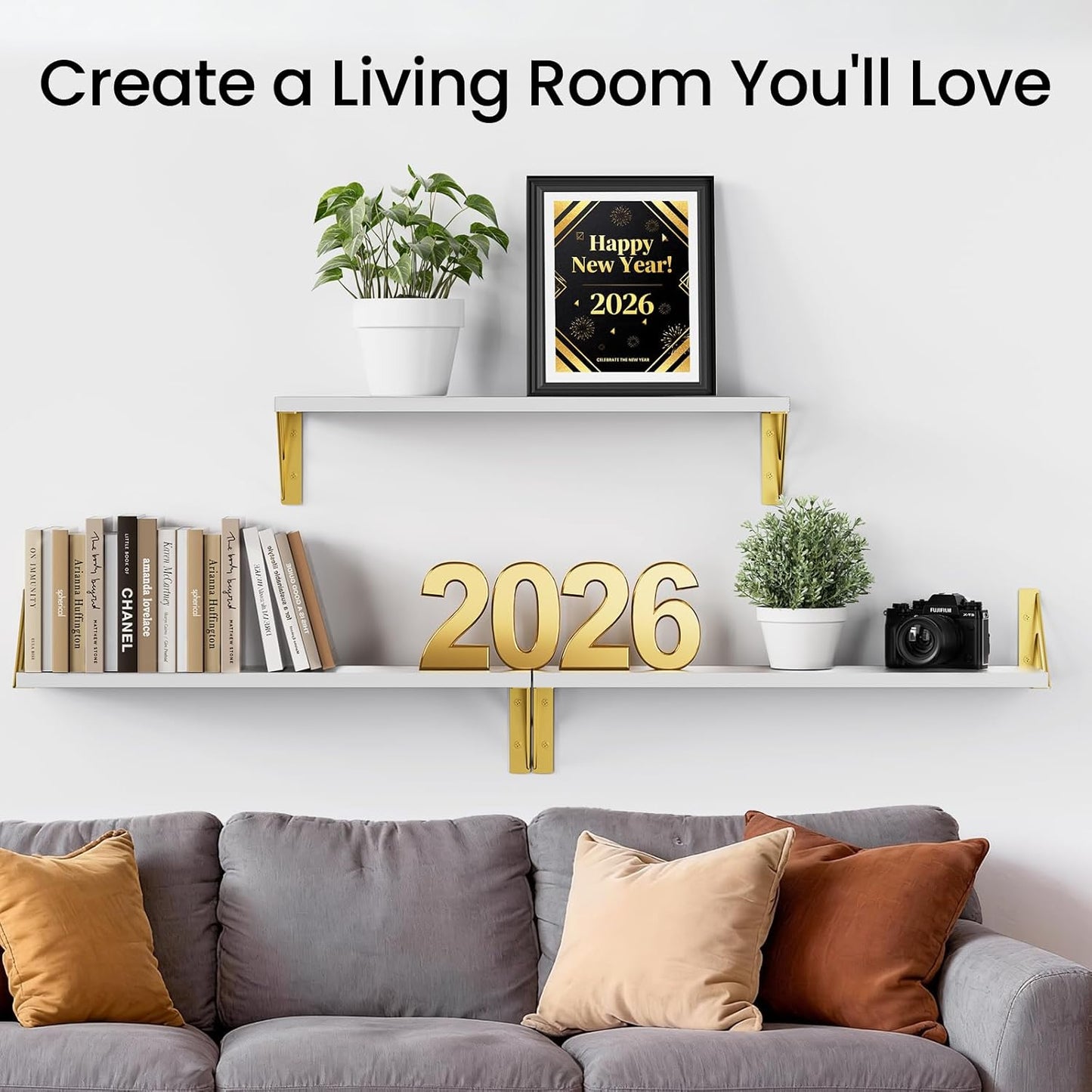 BAYKA Wall Mounted Floating Shelves, Wood Floating Wall Shelf for Books & Decor, Small Space-Saving Display & Organizer（Black，Set of 3）