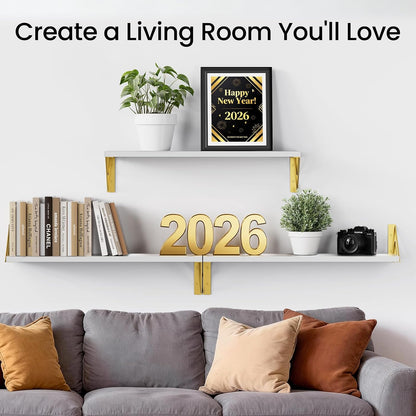 BAYKA Wall Mounted Floating Shelves, Wood Floating Wall Shelf for Books & Decor, Small Space-Saving Display & Organizer（Black，Set of 3）