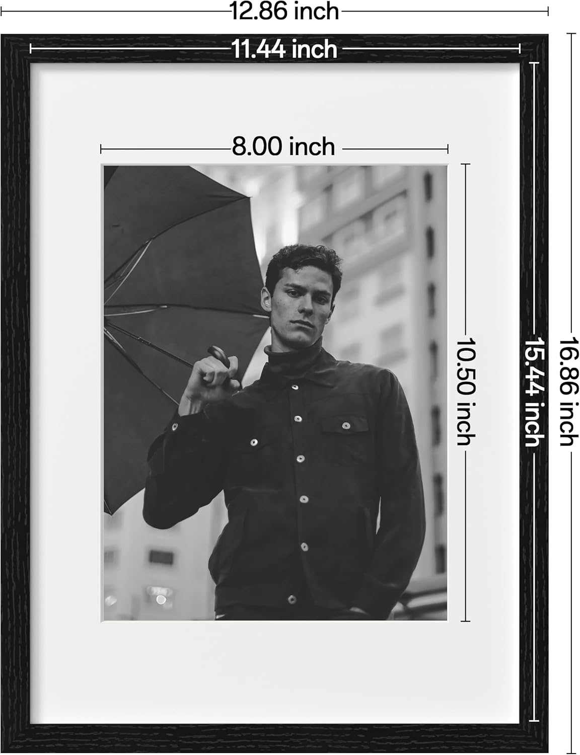 eletecpro 12x12 Picture Frames Set of 9 with Clear Acrylic Cover, Display 8x8 Photos with Mat or 12x12 Without, Classic and Sturdy Square Collage Gallery Wall Decor, Easy Wall Mount, Black