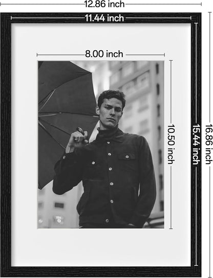 eletecpro 12x12 Picture Frames Set of 9 with Clear Acrylic Cover, Display 8x8 Photos with Mat or 12x12 Without, Classic and Sturdy Square Collage Gallery Wall Decor, Easy Wall Mount, Black